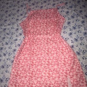 Strapless Pink floral slit dress XL